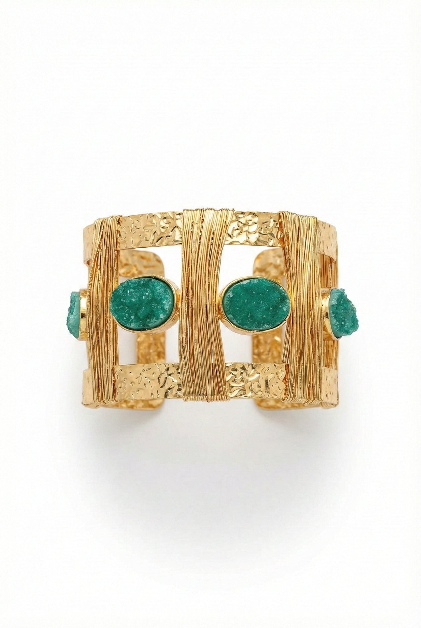 Green Druzy Statement Cuff Bracelet
