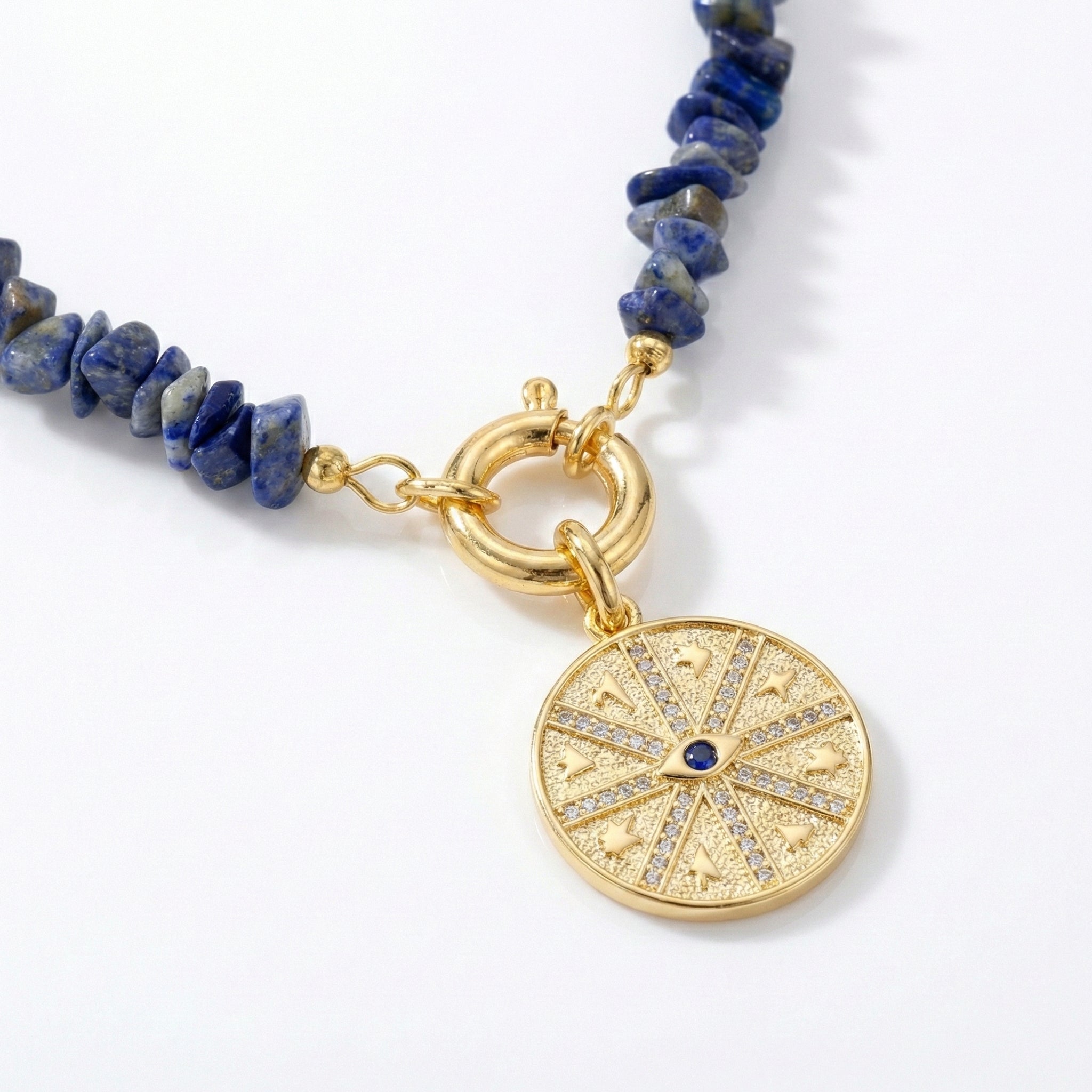 Lapis Stone Statement Necklace Set