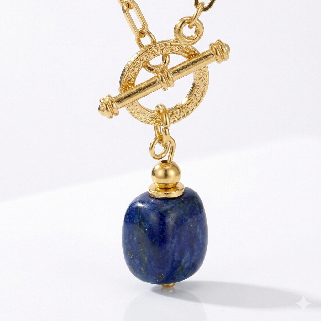 Lapis Stone Statement Necklace Set