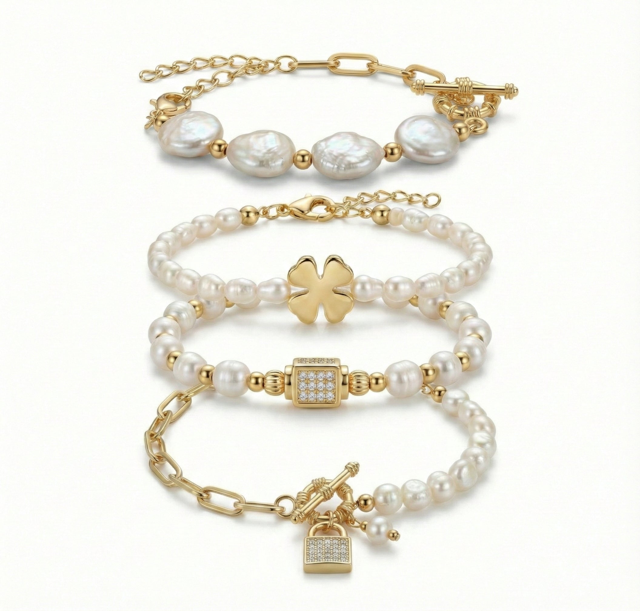 Genuine Pearl Bracelet Set