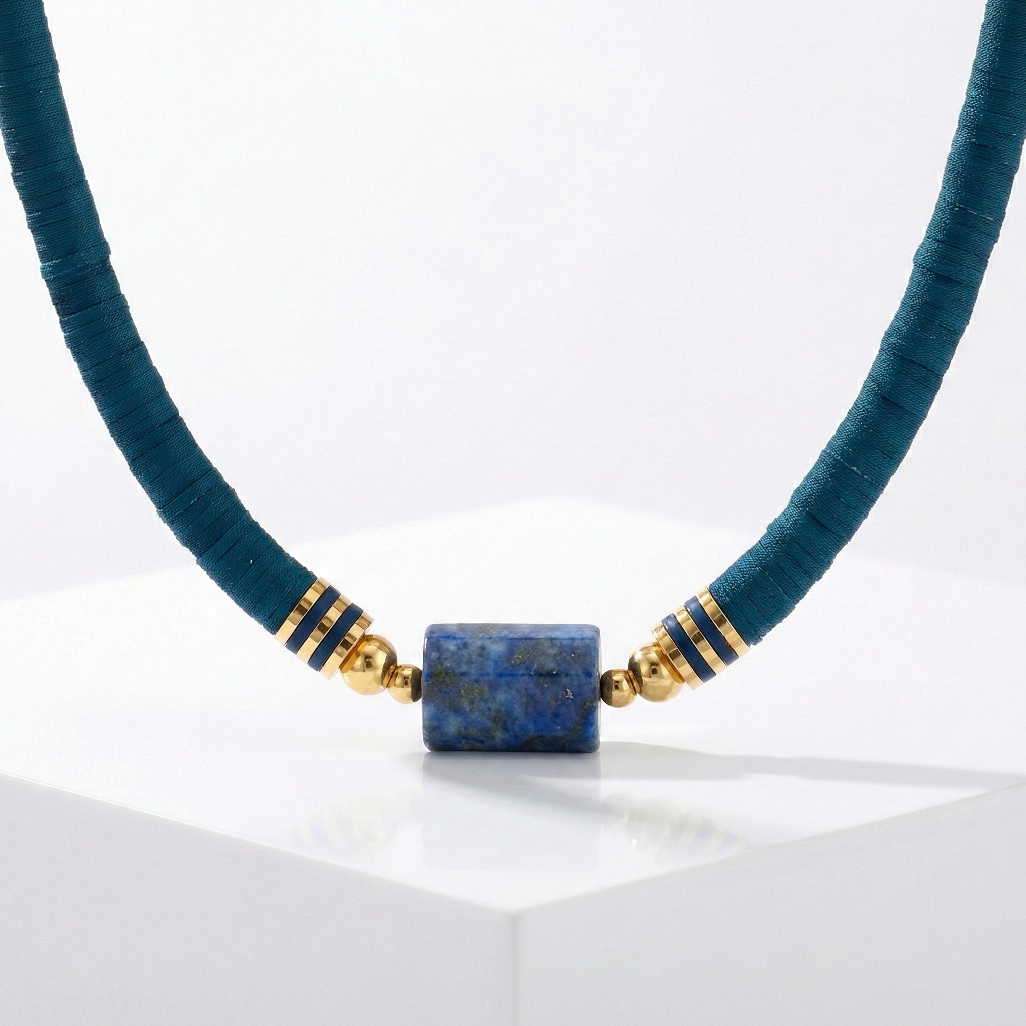 Lapis Stone Statement Necklace Set