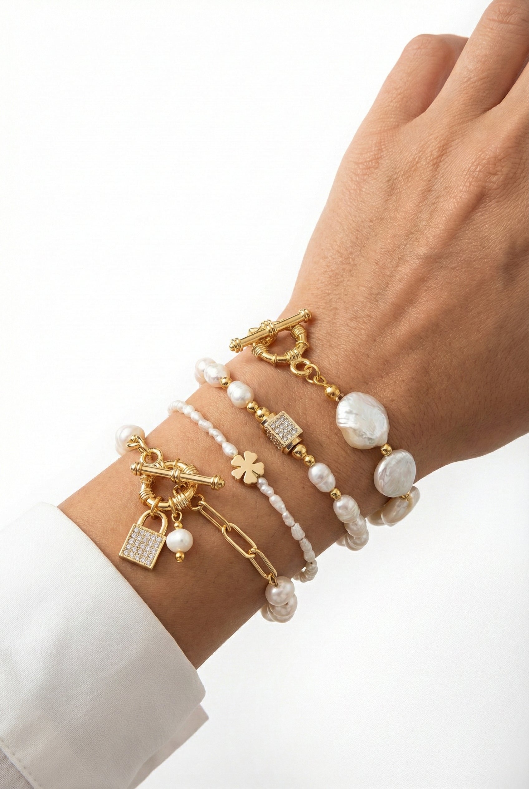Genuine Pearl Bracelet Set