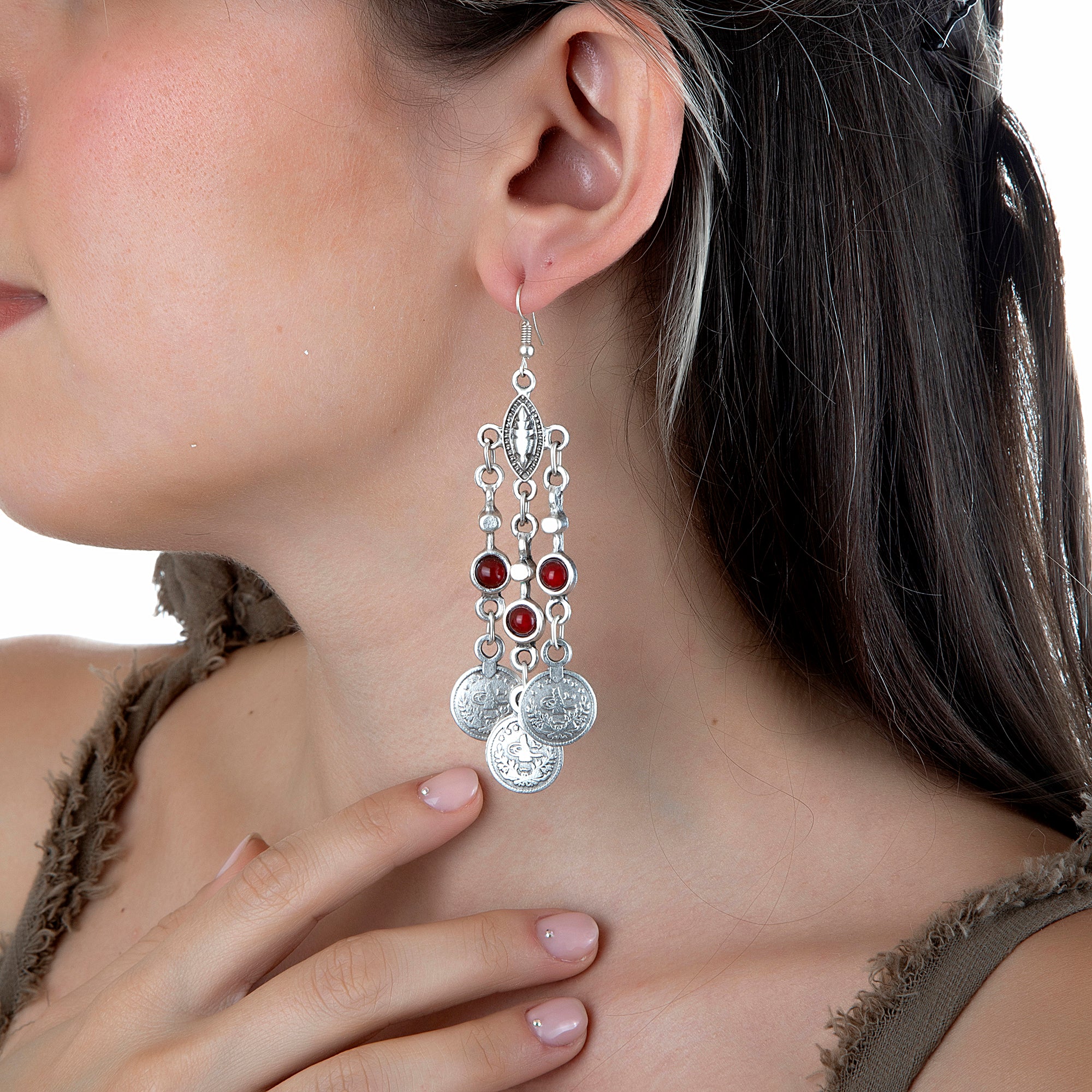 Red Drop Earring