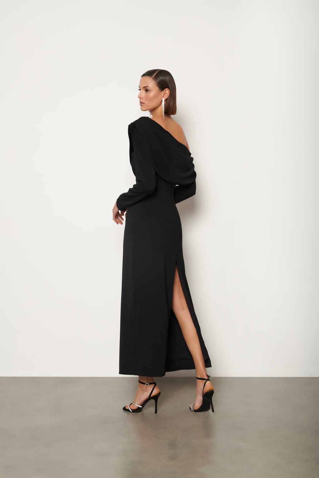 Serena Asymmetric Drape Column Dress